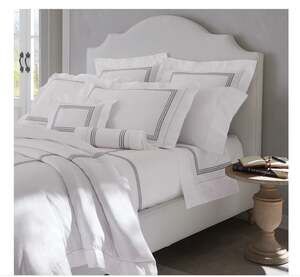 Pratesi Tre Righe White/charcoal cotton King Duvet/Angel Skin/Free Shipping